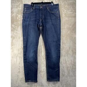 Ralph Lauren Black Label Slim Straight Leg Jeans Men’s 36x32 Blue Denim SLD